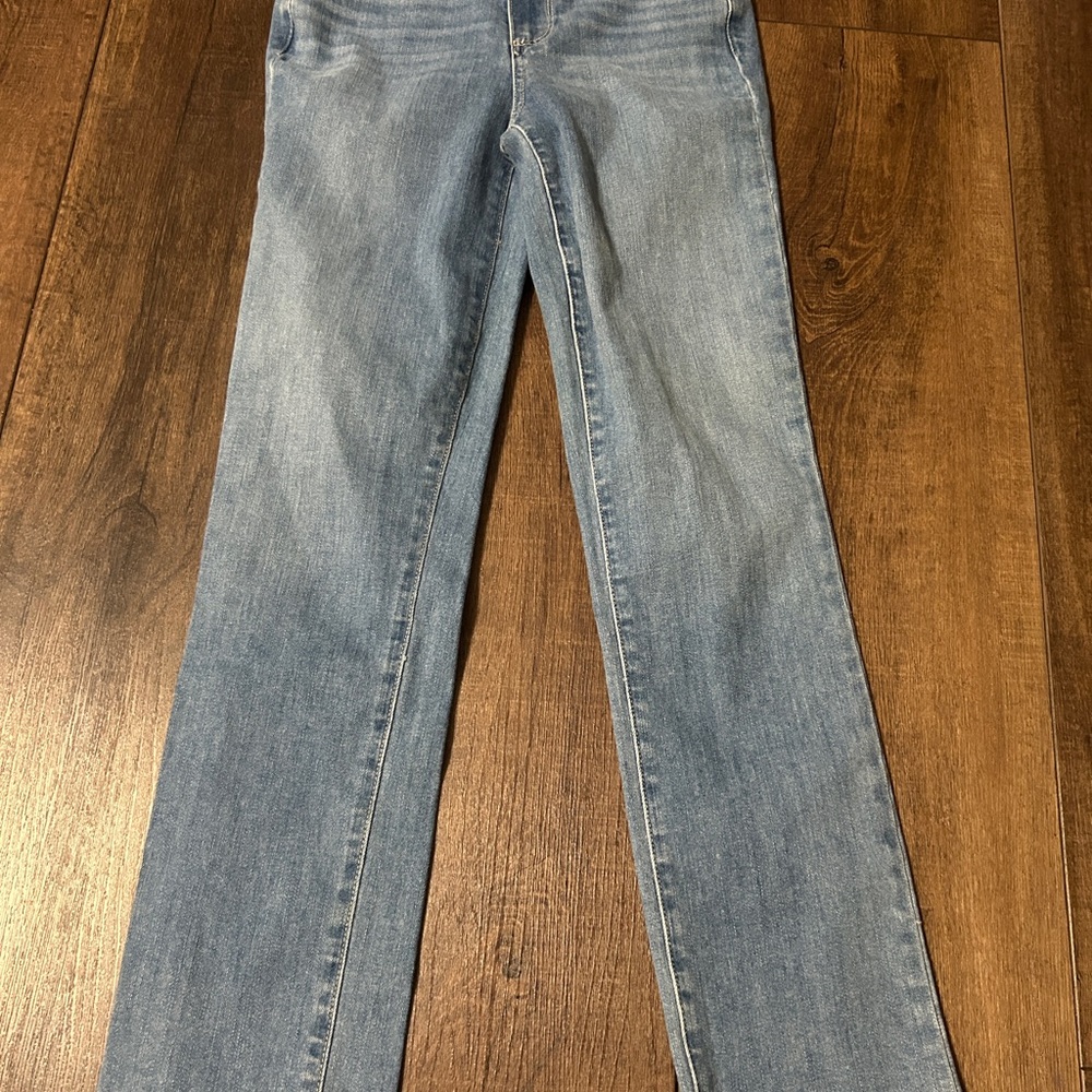 PAIGE straight-leg jeans in a light-to-medium wash